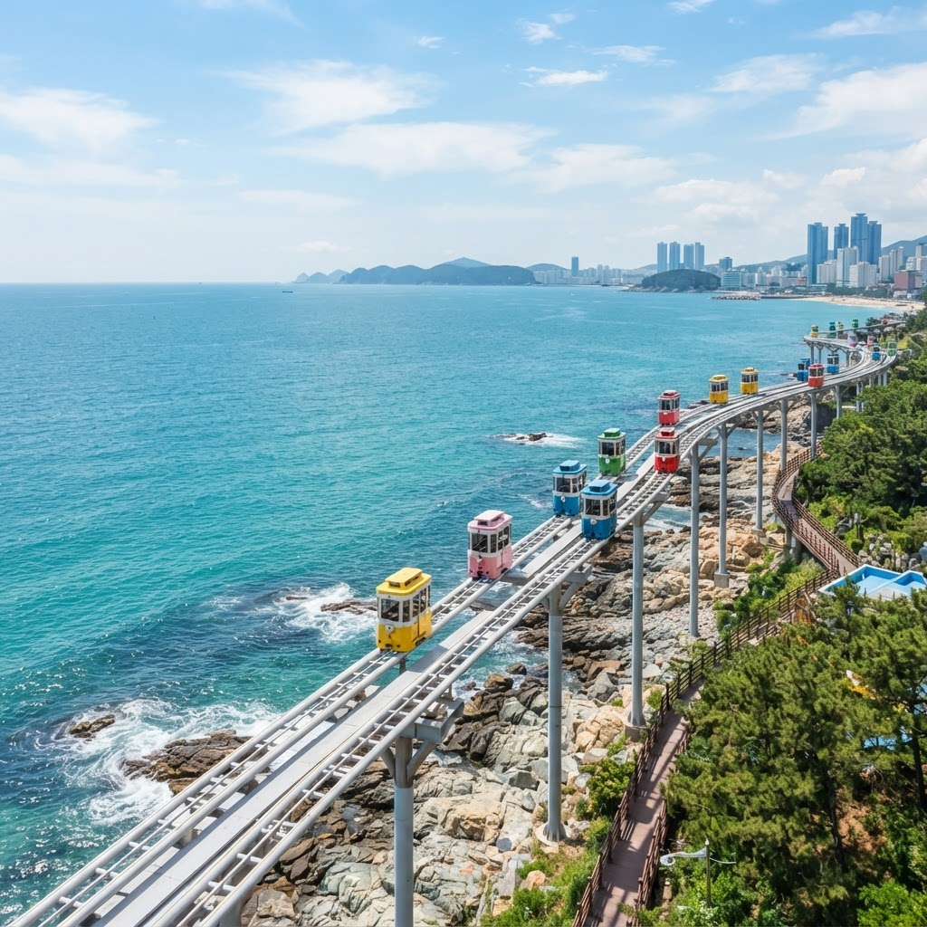 Busan Blue Line Park sky capsules by the sea