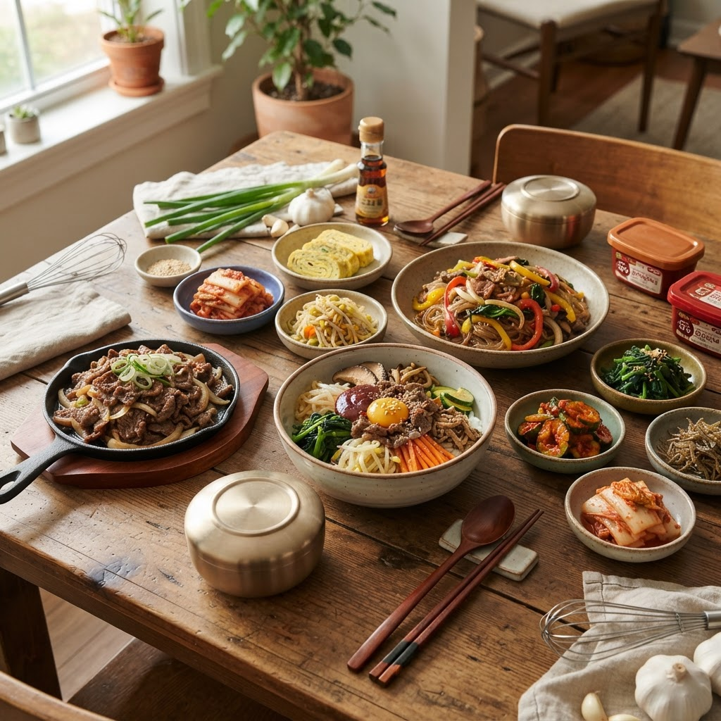 A Korean home-cooked spread