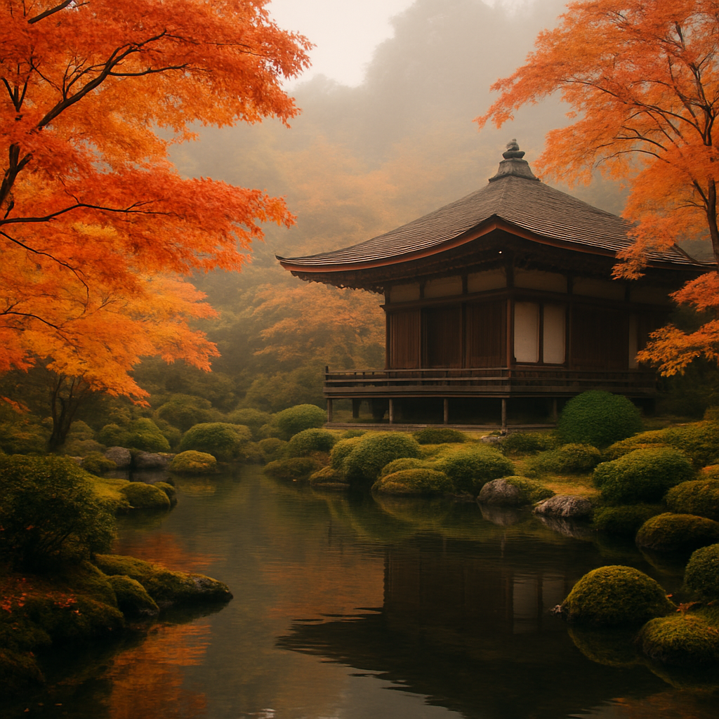 A tranquil temple garden in Kyoto