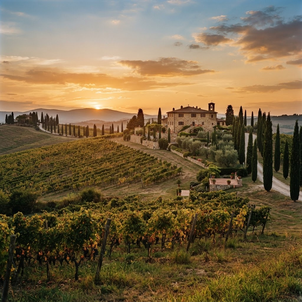 A private vineyard estate in Tuscany